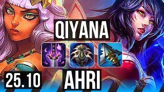 QIYANA vs AHRI (MID) | 7 solo kills, Legendary | NA Master | 25.10