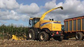 Maïs 2010 Toonen met New Holland 9080 met 10 rijer,New Holland tractoren    Veenhuis