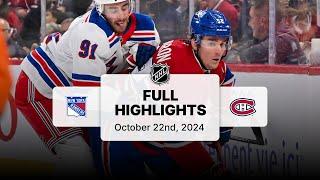 Rangers at Canadiens | October 22, 2024 | NHL Full Game Highlights