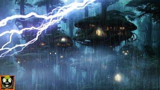 Violent Thunderstorm Sounds with Heavy Rain, Loud Thunder and Lightning Atmosphere for Sleeping