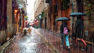 Walking in September [No noise] Rain Walk in Bordeaux 4k | SEP 2024 | ASMR Rain sounds for sleeping