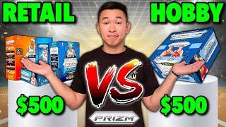 WHICH IS BETTER: $500 PRIZM BASKETBALL HOBBY BOX VS. $500 IN RETAIL BOXES? 