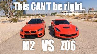 2024 BMW M2 (G87) vs 2015 C7 Corvette Z06 RACE! | Stock