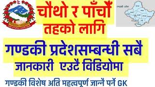 Gandaki Pradesh Sambandhi janakari | Most Important General Knowledge about Gandaki Province loksewa