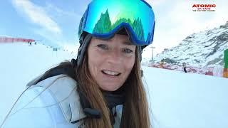 Solden women's GS Oct 28, 2023 - drone over the race course and race course explained by Tina Maze