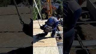 에코하우스밀어야돼 네쪽으로!  패시브 하우스 건축 2층 슬라브(7번째) 패널라이징 공법 시공 "40평 목조주택시공"(에너지제로주택 양평 전원주택짓기)