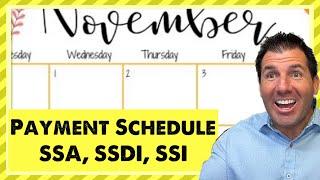 Social Security PAYMENT SCHEDULE: November 2024 - SSA, SSDI, SSI