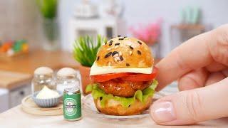 Awesome Miniature Chicken Burger How to Make a chicken burger in Mini Kitchen? Mini Real Cooking