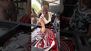 Red White and Black Body Marbling Dip by BLVisuals @ Faster Horses Festival