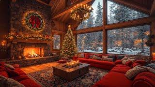 Christmas Jazz Instrumental Music 2025  Warm Crackling Fireplace Sounds at Cozy Christmas Ambience