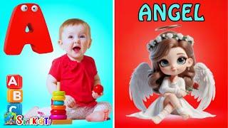 Phonics Song 2 with TWO Words in 3D - A For Angel - ABC Alphabet Songs with Sounds for Children