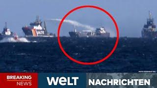 OSTSEE: 73 Meter lang! 640 Tonnen Öl! Beladener Tanker "Annika" brennt vor Kühlungsborn! I WELT LIVE