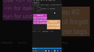 Bold,Italic & Underline Tag in HTML #codewithharry #coding #htmlcss #css #fullstackweb #tutorial