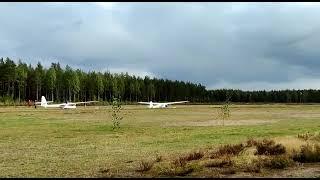 Schleicher K8b sailplane low winch launch and spot landing