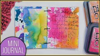 DIY Mini Journal with Oxide Inks and Watercolor | Art Journal - Junk Journal