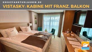 VistaSky von 1AVista Reisen - Kabine 310 mit französischem Balkon im Rundgang