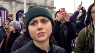 Anti-Trump Protester DESTROYS Info Warrior (sarcasm)