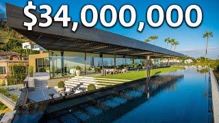 Inside a $34,000,000 FUTURISTIC Hollywood Hills Modern Mega Mansion with a Retractable Roof!