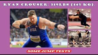 Ryan Crouser (145 kg) USA (SHOT PUTTER) doing some jump tests.