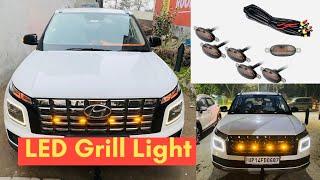 LED Grill Lights Installed in Hyundai Venue | Universal Car Led Grill Lights | Kartik Paal