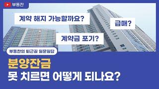  부동산 분양 잔금 못 치르면 어떤일이 벌어질까? (전매? 분양계약 해지? 압류? 인생폭망?)