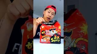 Trying the Buldak 3x Spicy Ramen Noodles Challenge #shorts