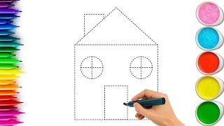 Learn How to Draw A House | Step by Step Drawing easy for kids