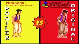 Aladdin | Nes vs Snes |Bootleg vs oficial |side by side comparison