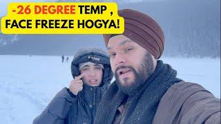 -26 degree mein face freeze ho gya | Crazy weather outside & walking on frozen lake | Canada Vlogs