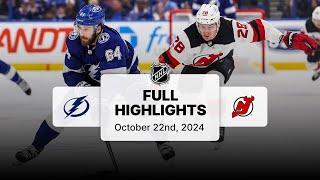 Lightning at Devils | October 22, 2024 | NHL Full Game Highlights