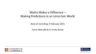 Maths Makes a Difference - webinar