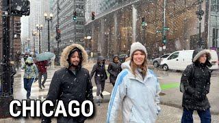 Snowfall in Chicago Walk ️ on Friday | March 7, 2025 | 4K Video ASMR