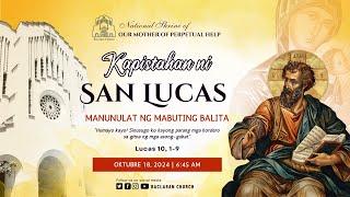 Baclaran Church: Kapistahan ni San Lucas, Manunulat ng Mabuting Balita