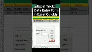 Excel Trick: Data Entry Form in Excel Quickly