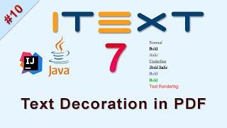 #10 Bold, italic, underline, color of  Fonts in PDF : iText Java