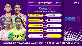 HASIL LENGKAP BABAK 32 BESAR MACAU OPEN 2024. 𝗘𝗠𝗣𝗔𝗧 𝗪𝗔𝗞𝗜𝗟 𝗜𝗡𝗗𝗢𝗡𝗘𝗦𝗜𝗔 𝗞𝗘 𝟭𝟲 𝗕𝗘𝗦𝗔𝗥..!! #macauopen2024