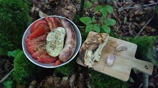 bivouac et bonne grosse bouffe en forêt. #bushcraft sans parole #ASMR