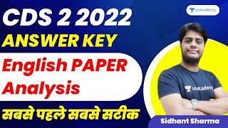 Mahasangram | CDS 2 2022 | English Paper Analysis | Sidhant Sharma | Unacademy - Shaurya