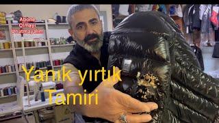 LUFİAN  mont  yanık tamiri /montum yandı nasıl tamir ederim . Yanık yırtık mont tamiri