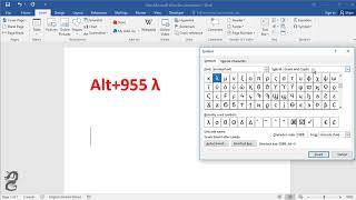 How to insert lambda symbol in Word