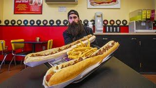 THIS 4 FOOT HOT DOG CHALLENGE HAS BEEN AROUND FOR 23 YEARS! | BeardMeatsFood