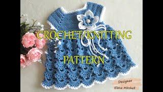 Crochet baby dress, Knitting for babies, Crochet pattern, Knitting pattern, Designer Elena Mitchell