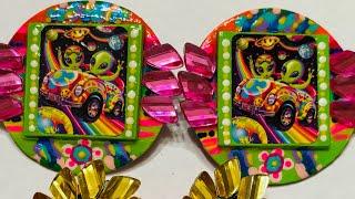 DIY Dollar Tree Earrings Using Lisa Frank Stickers Part 2