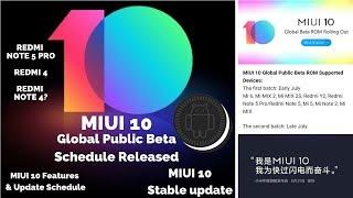 MIUI 10 Global Public Beta Schedule Released | MIUI 10 Stable Update | MIUI 10 Redmi Note 5 Pro