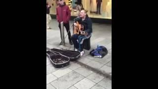 Dublin Busker Singing Green Fields Of France