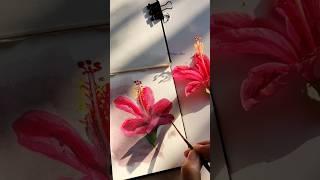 Let's paint Hibiscus|Acrylic Paints #trending #ytshorts #painting #asmr #artshorts #viralshorts