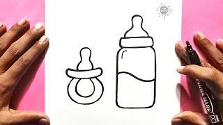 Drawing baby milk bottle  | how to draw milk bottle