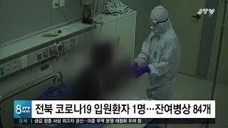 [JTV 8 뉴스] 전북 코로나19 입원환자 1명...잔여병상 84개