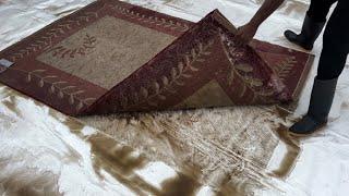 ASMR RUG DEEP CLEAN | From Dirty to Brand new Look 