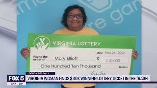 Virginia woman digs $110K winning lottery ticket out of trash | FOX 5 DC